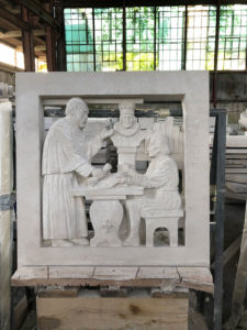 First Stone Carving at Fordham University