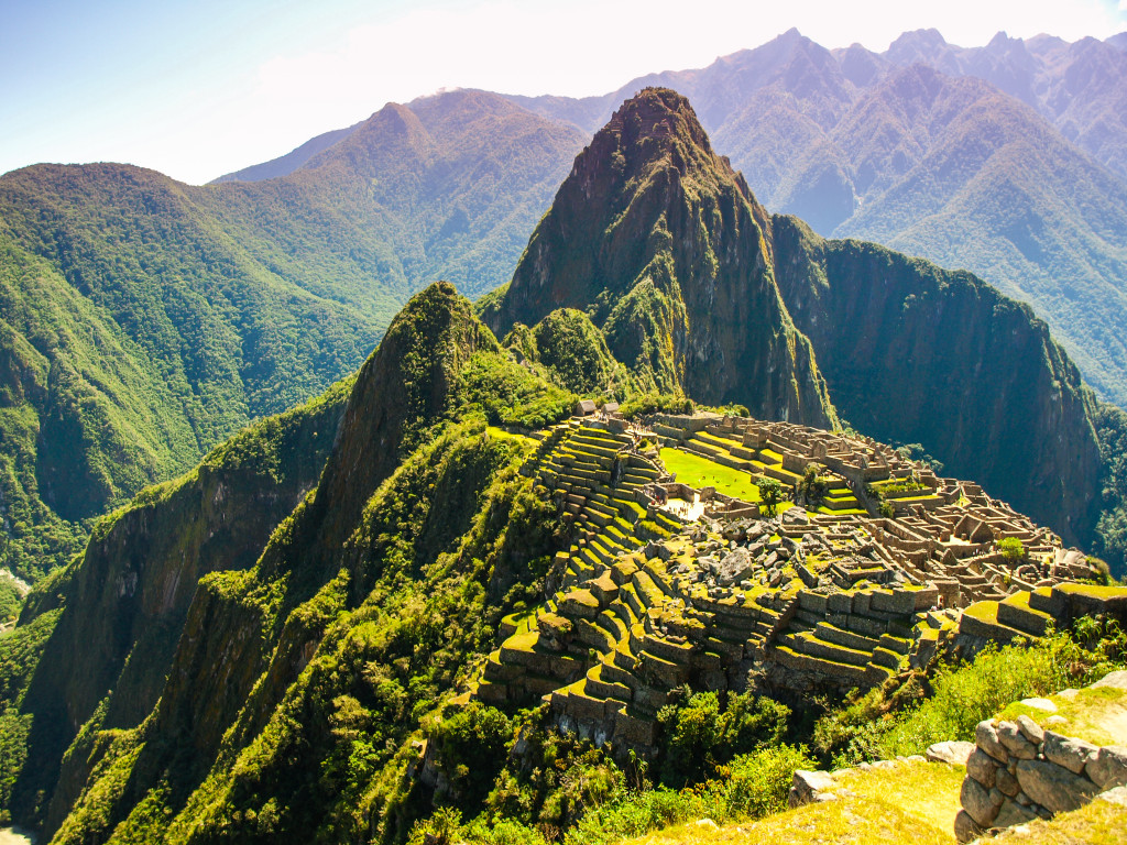 Beautiful view of Machu Picchu ruins on sunny day (Peru)