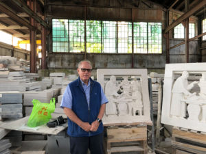 Ralph Petrillo With the Stone Carving